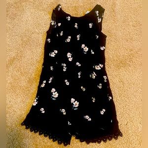 Black flower romper